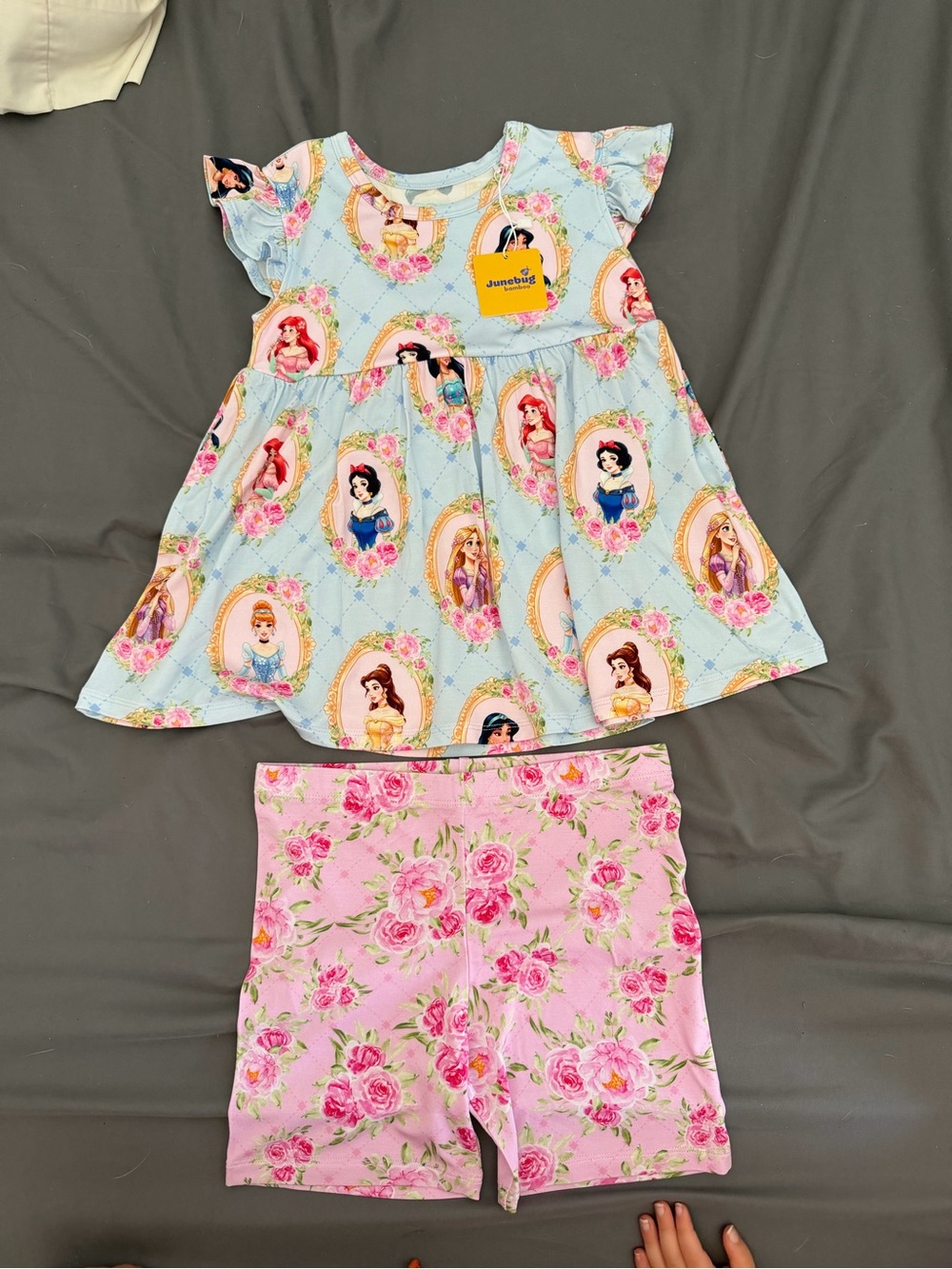 Junebug Royal Plush Princess Peplum Top & Shorts Set 7/8 NWT